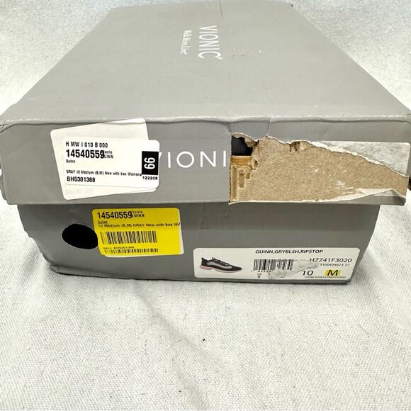 Vionic Guinn Bungee Lace Waterproof sneaker Grey Blush size 10 comfort New - Picture 6 of 16